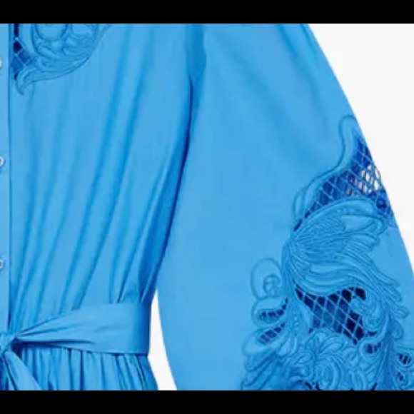 Maje Rebello blue embroidered cotton dress